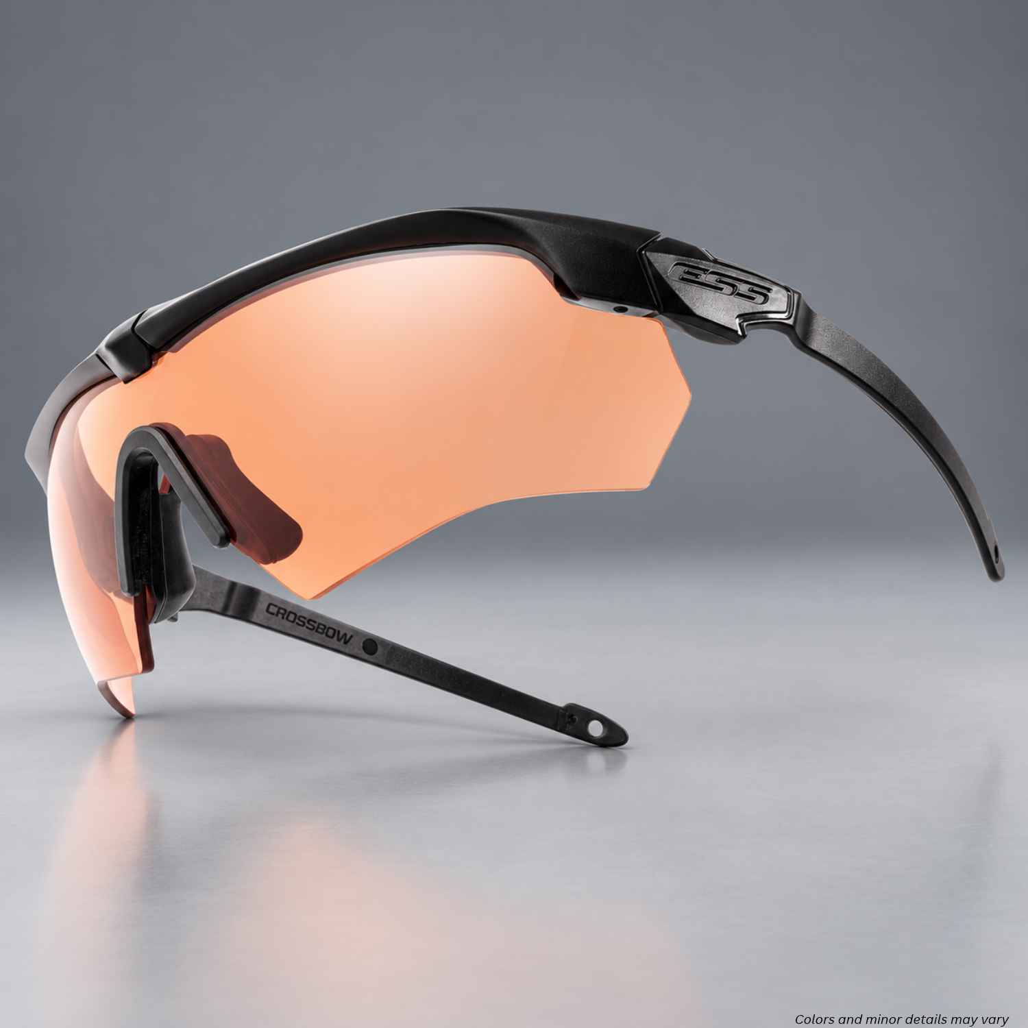 ESS Crossbow Suppressor ONE Hi-Def Copper lens, rear view of the ultra-thin temple arms