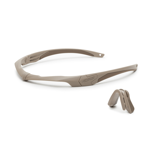 ESS Crossbow Tri-Tech Fit Frame Kit in tan color, featuring a replacement frame and adjustable nosepiece for comfort.