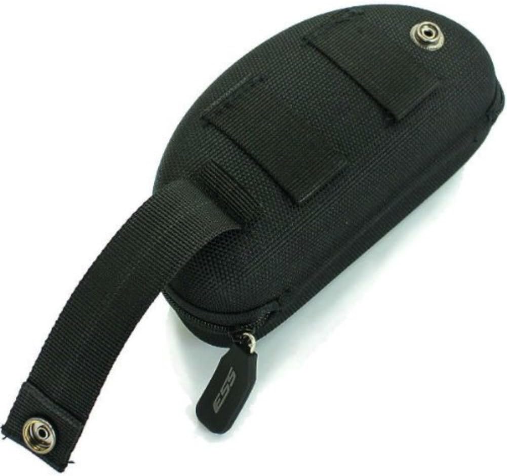 ESS Eyeshield Hard Case 740-0445 back view with MOLLE strap and snap closure