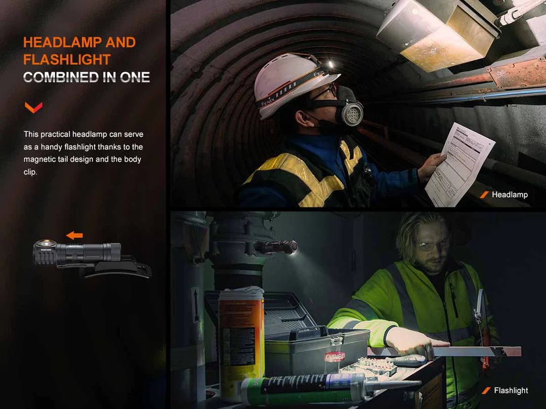 Fenix HM61R V2.0 Rechargeable Headlamp HM61V2BK - WCUniforms