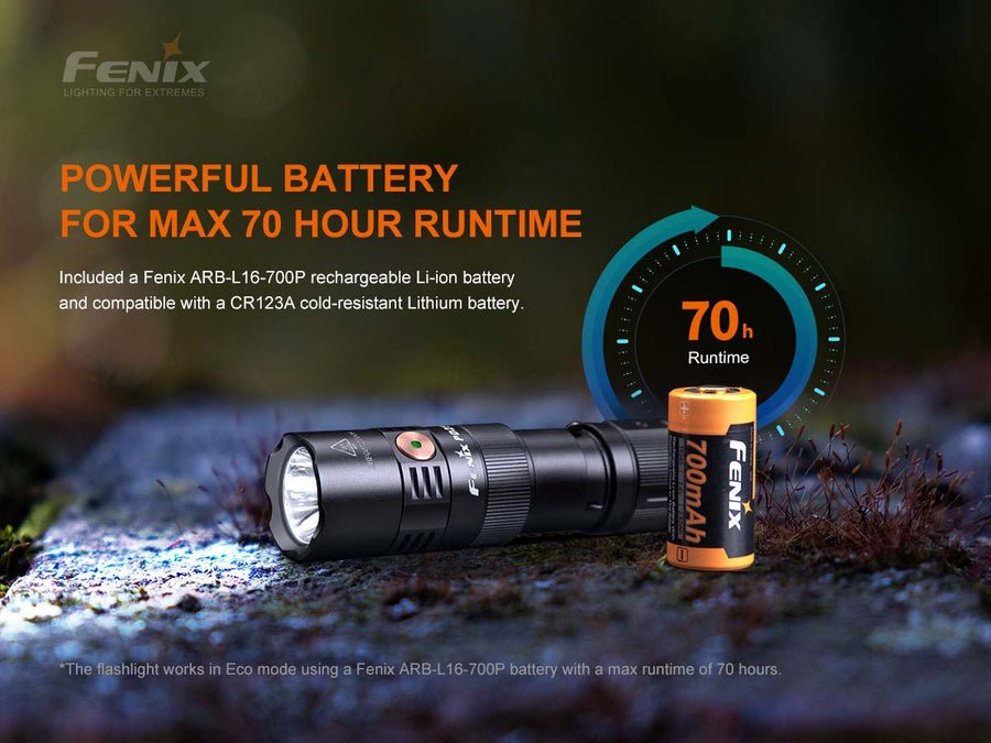 Fenix PD25R Rechargeable EDC Flashlight - IP68 Waterproof & Dustproof - WCUniforms
