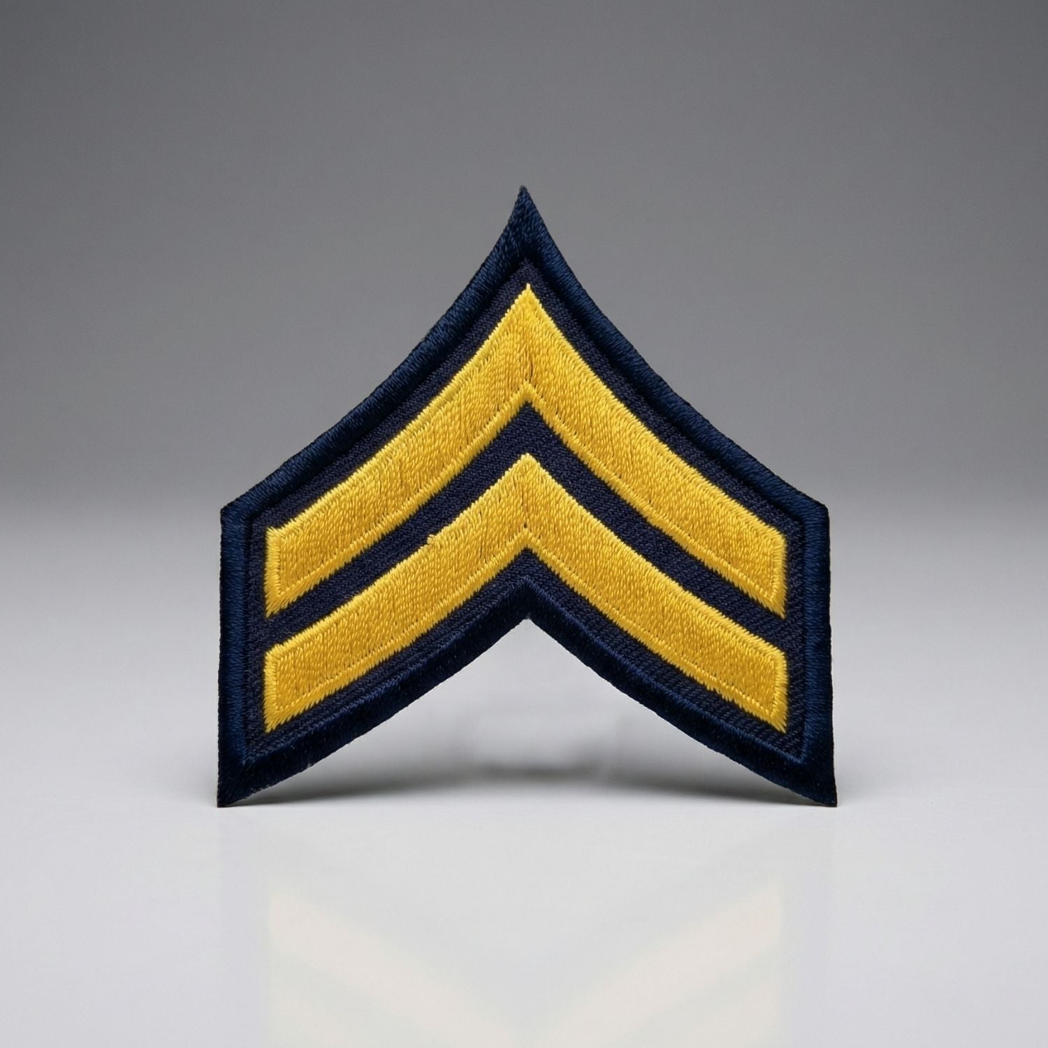 First Class Gold on Navy Blue Corporal Chevron Patch EC17 - WCUniforms