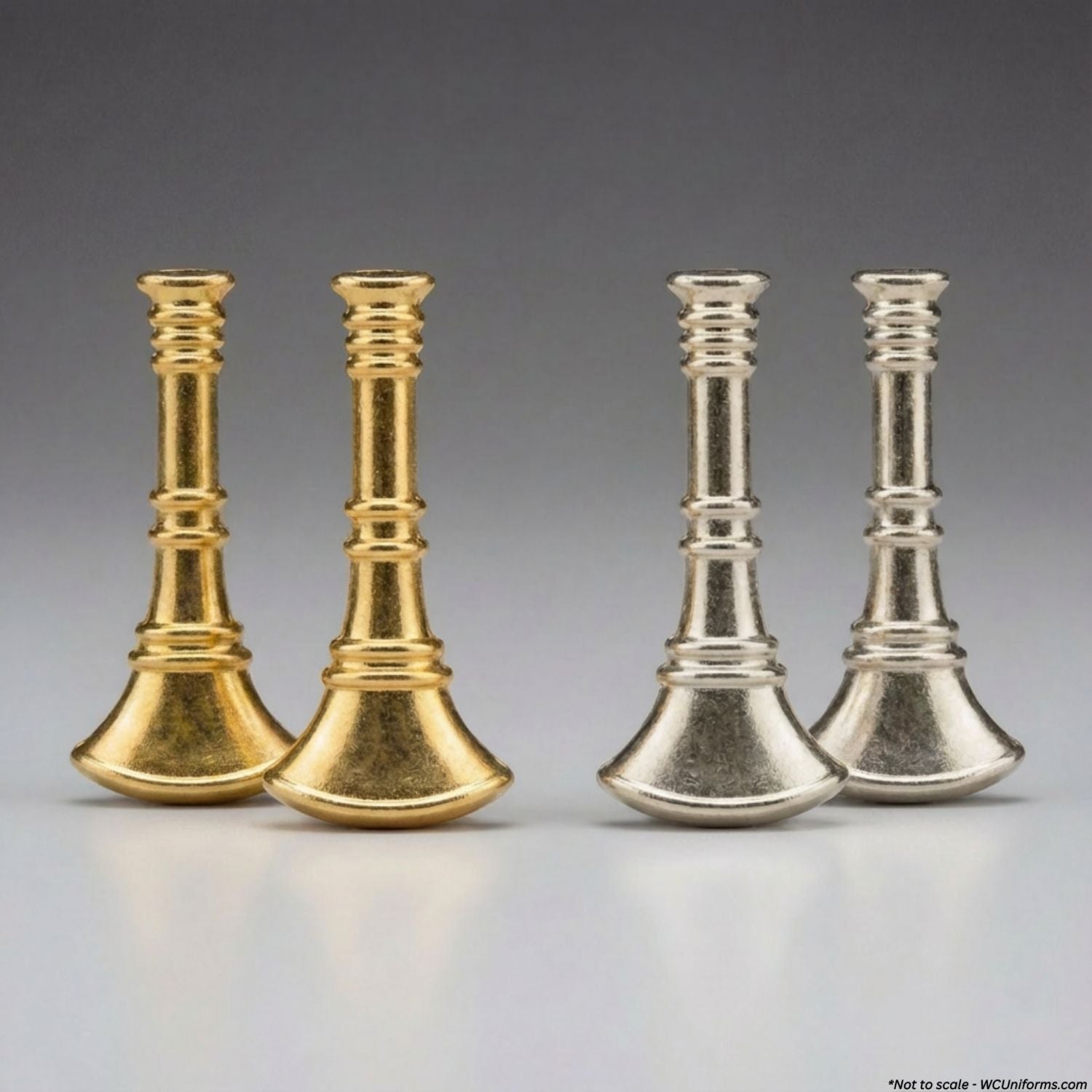 First Class Pair of Fire Bugle (Lieutenant) Collar Pins in Gold or Silver - WCUniforms