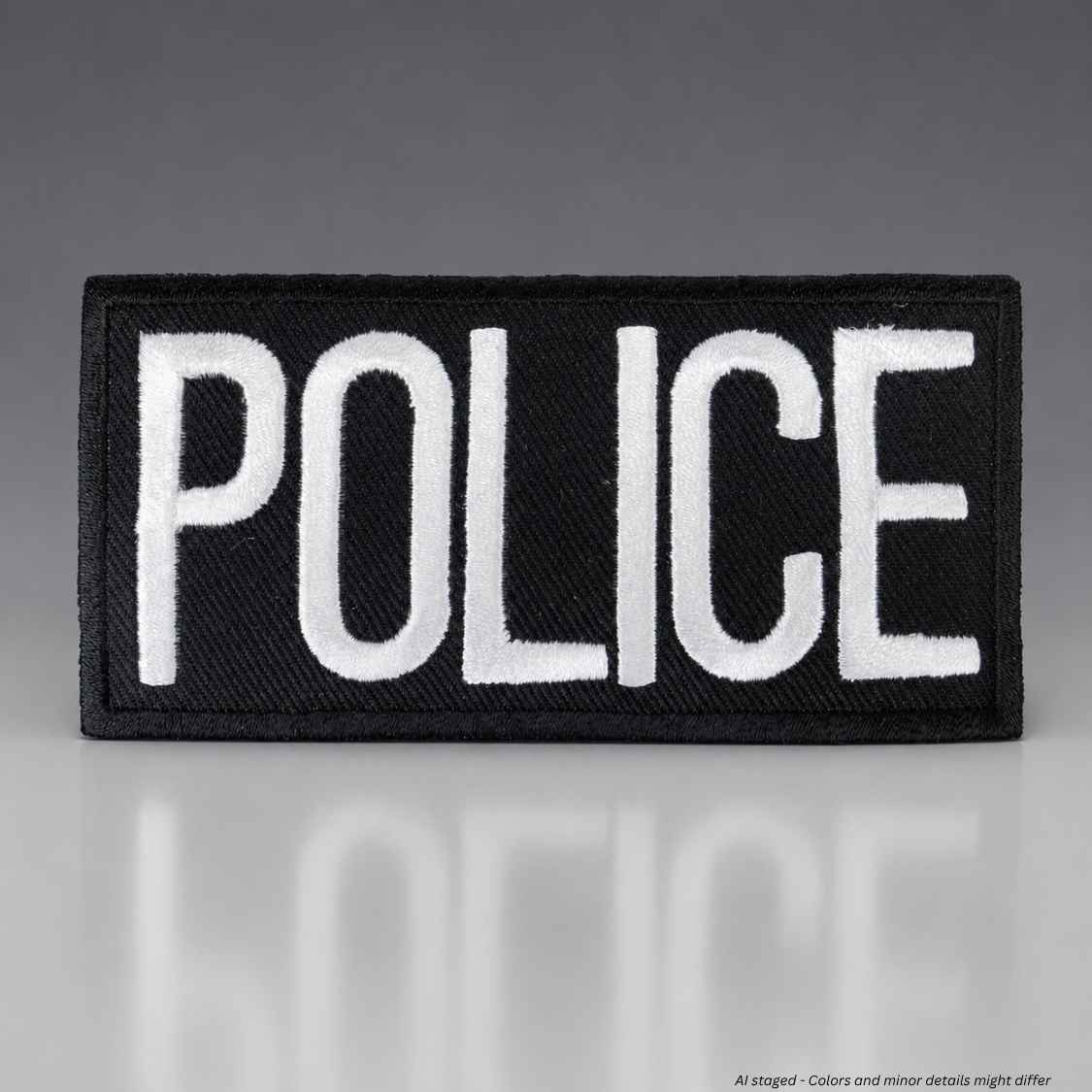 First Class POLICE Chest Emblem Patch 4″ x 2″ | White or Gold - WCUniforms