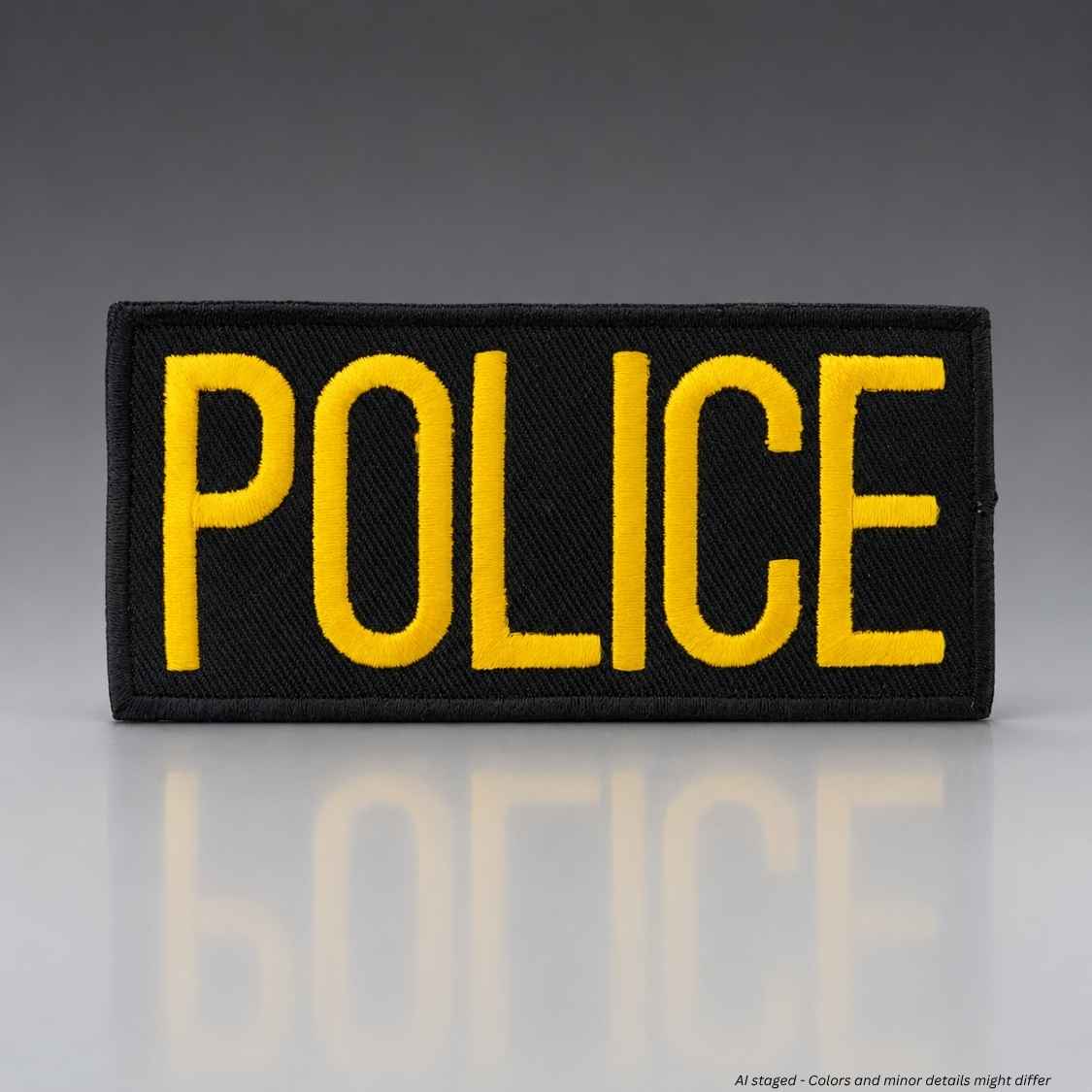First Class POLICE Chest Emblem Patch 4″ x 2″ | White or Gold - WCUniforms