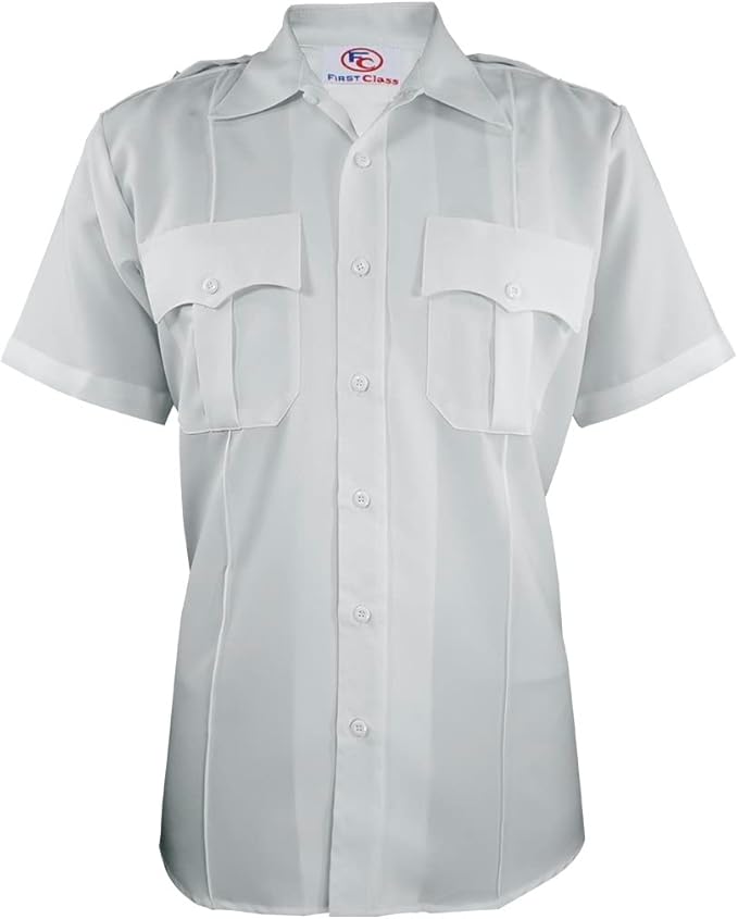 First Class Poly-Cotton Short-Sleeve Uniform Shirt - WCUniforms