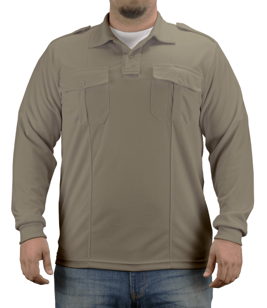 Pro-Dry Long Sleeve Polo Shirt with Two Pockets