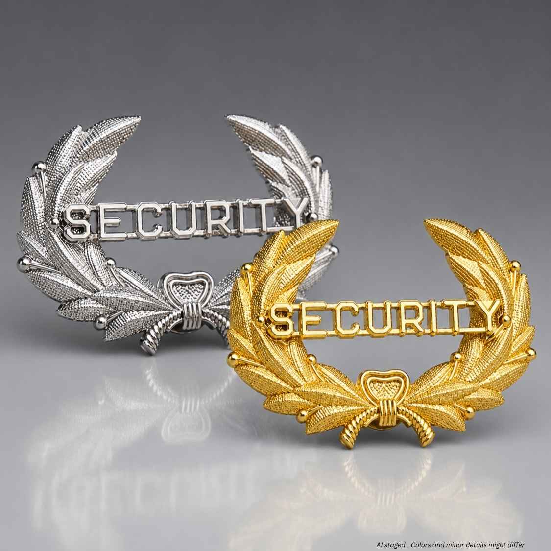 First Class Security Officer Hat Badge in gold and silver, BA33 and BA43