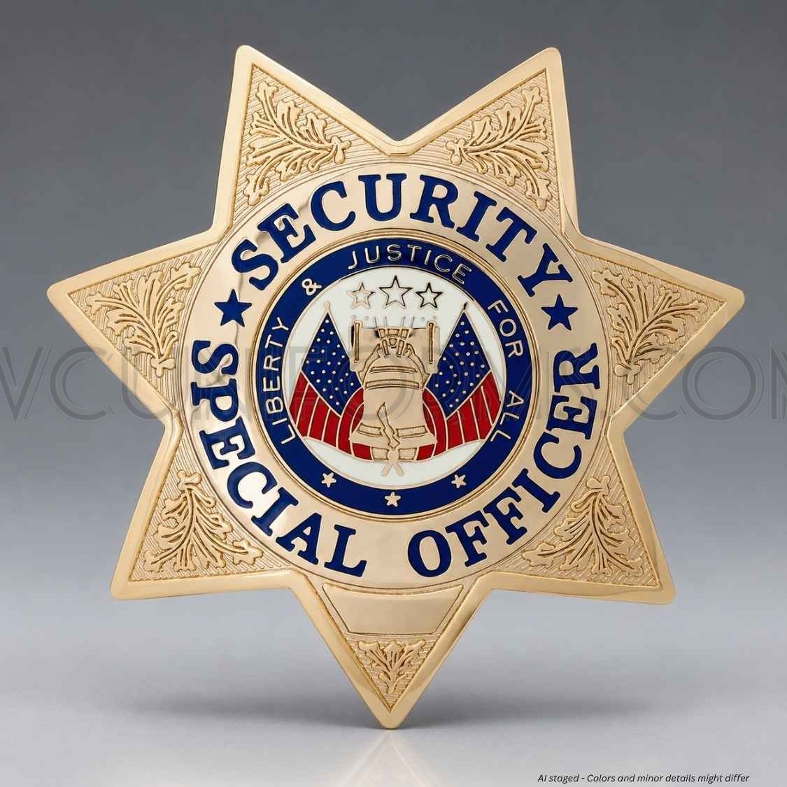 Watermarked - First Class Security Special Officer 7-Point Star Gold Badge BA14