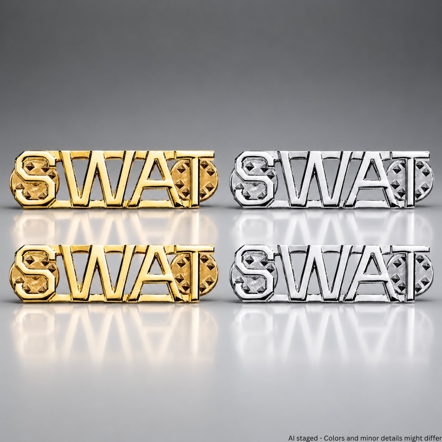First Class SWAT Collar Pins, Pair (Gold or Silver) - WCUniforms