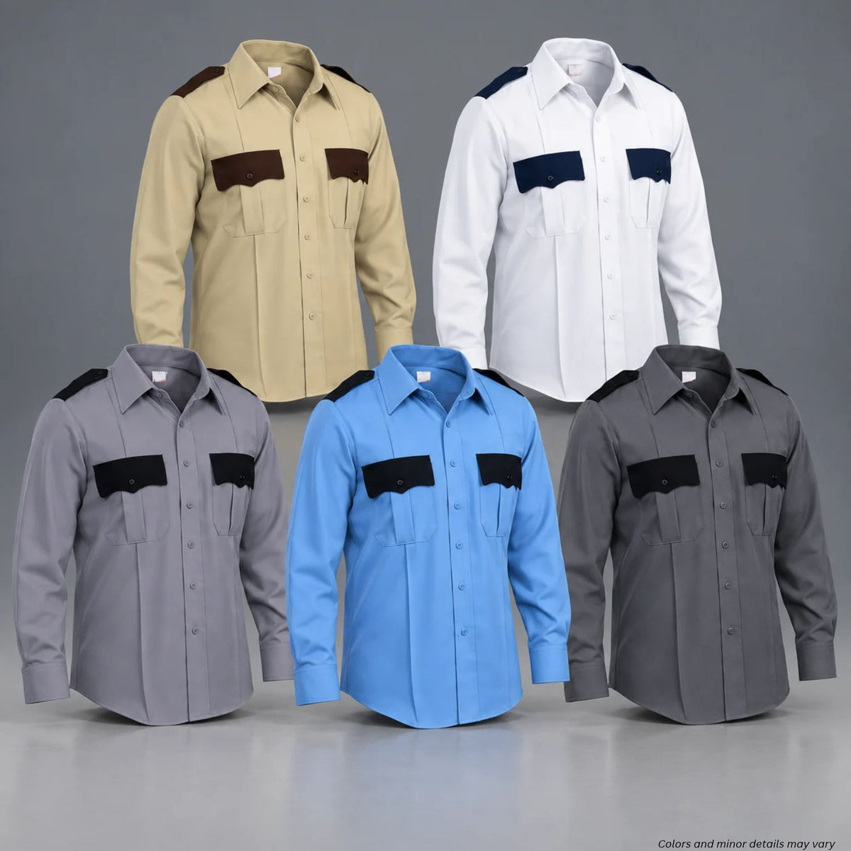 First Class Uniforms Two-Tone Long Sleeve Shirts - WCUniforms