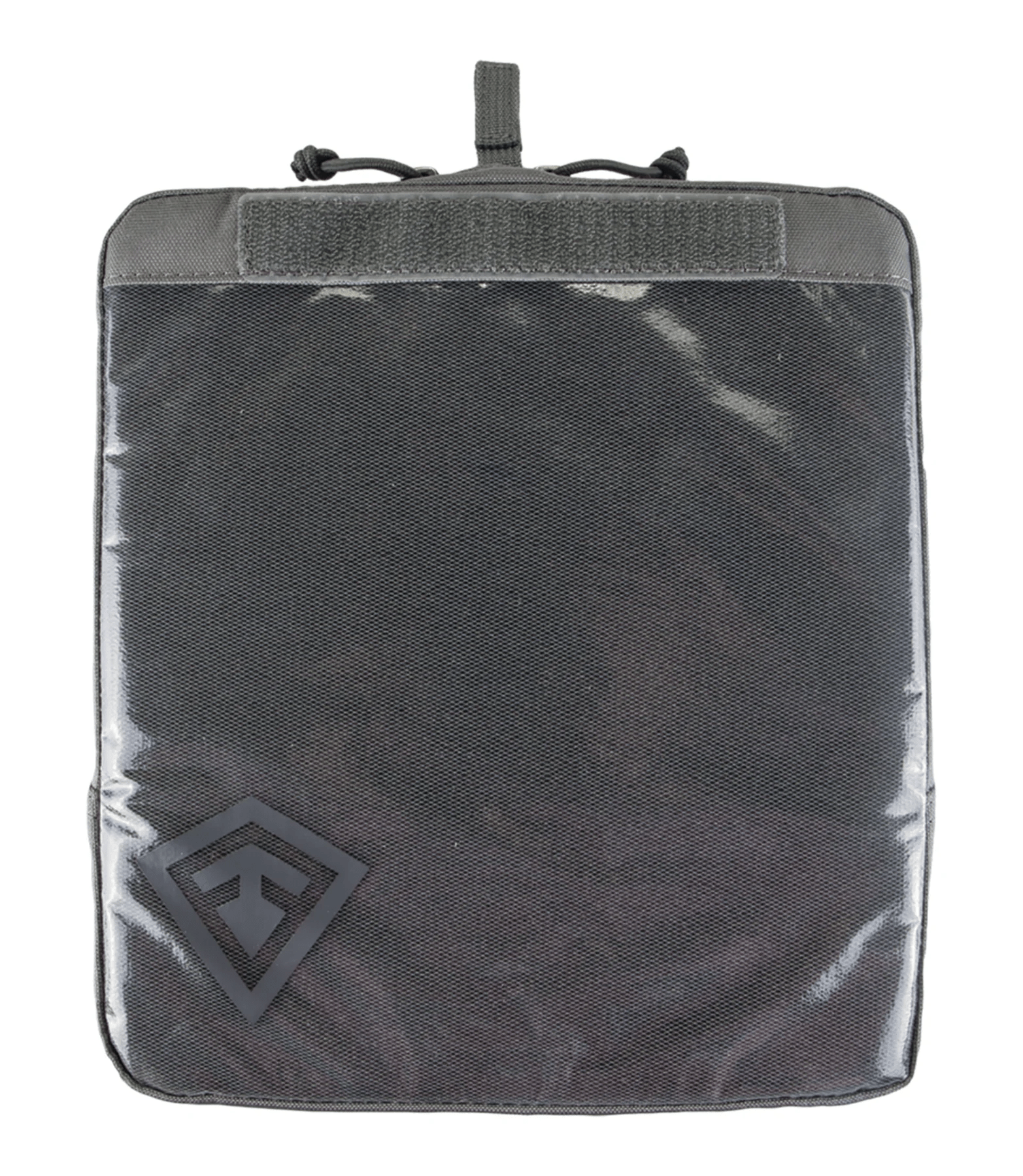First Tactical 9x10 Hook & Loop Pouch with clear face for easy content visibility and quick pull zipper for emergency access.