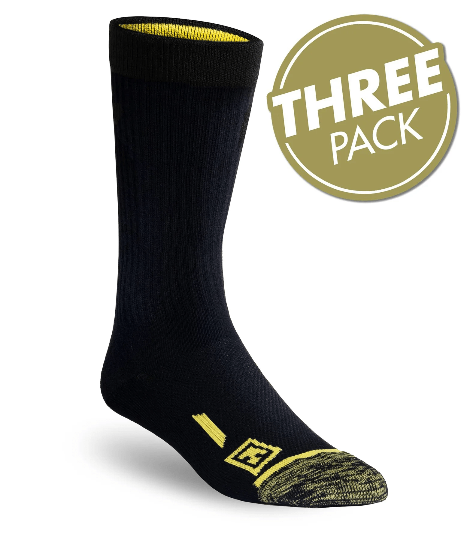 First Tactical CTN 9" Duty Socks in black, featuring a three-pack design and moisture-wicking technology for comfort.