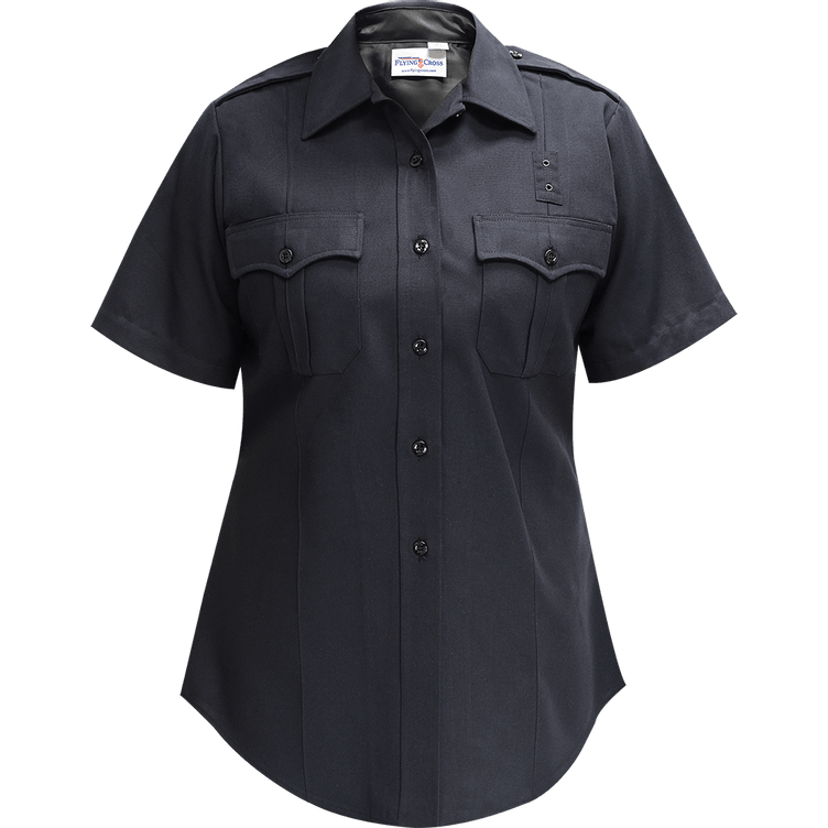 Flying Cross Justice Women's Short Sleeve Shirt w/ Traditional Collar - LAPD Navy 157R84 86 34 N/A - WCUniforms