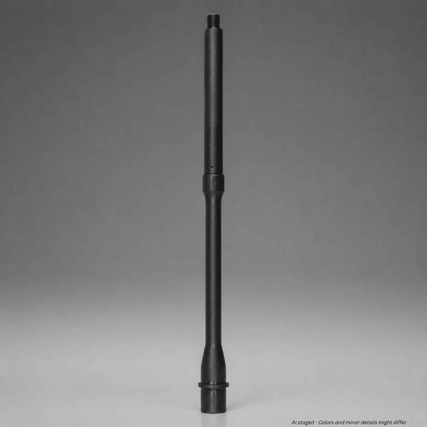 FN America AR-15 Mid-Length Barrel 16in 5.56 NATO | 20-100041, photographed upright against a smooth gray studio background.