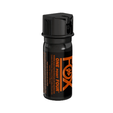 Fox Labs One Point Four 2oz Pepper Spray canister with stream and fogger spray options for high-strength personal defense