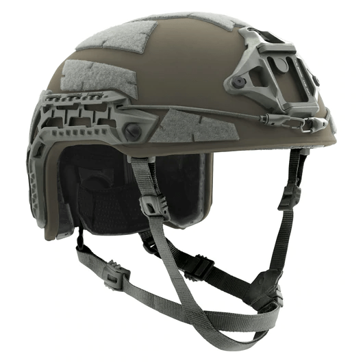 Galvion Caiman Ballistic Helmet with modular accessories and a lightweight design for special operations use.