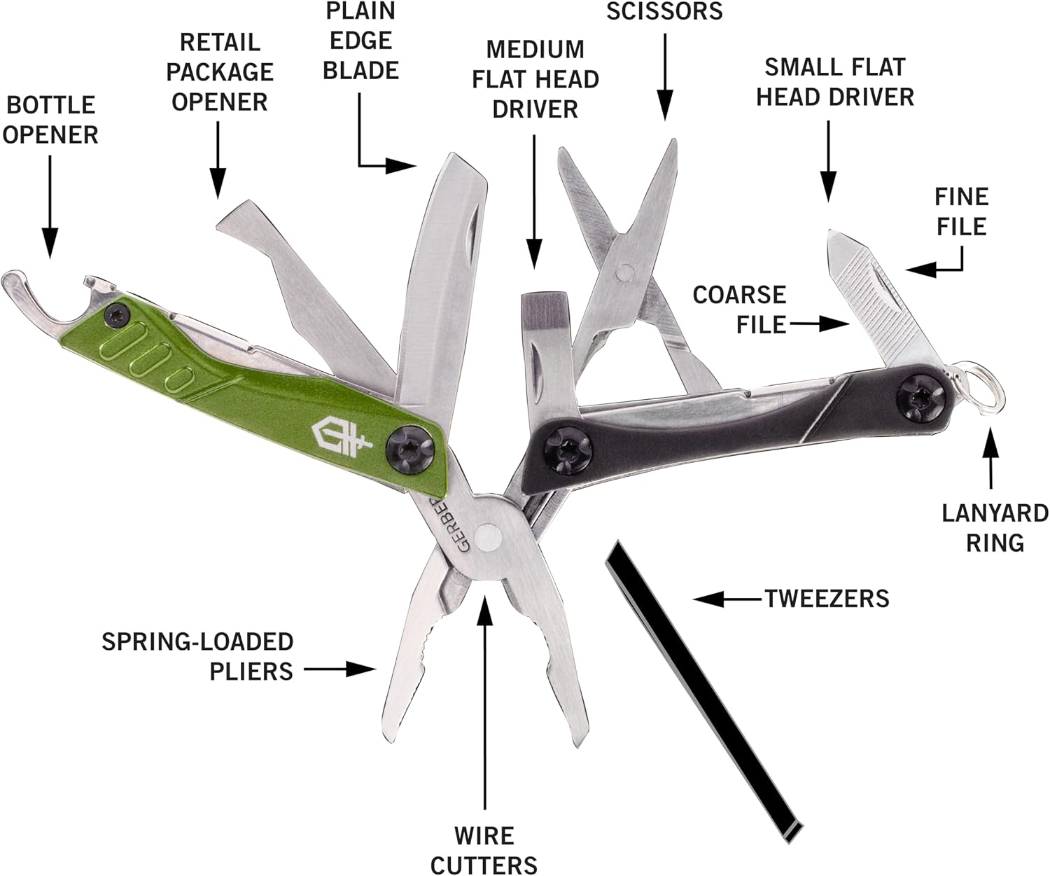Gerber Dime Micro 12-in-1 Keychain Multi-Tool - WCUniforms