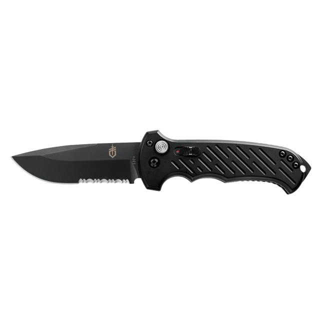 Gerber Gear 06 Auto knife featuring a black S30V steel blade and ergonomic handle design, perfect for outdoor and everyday use.