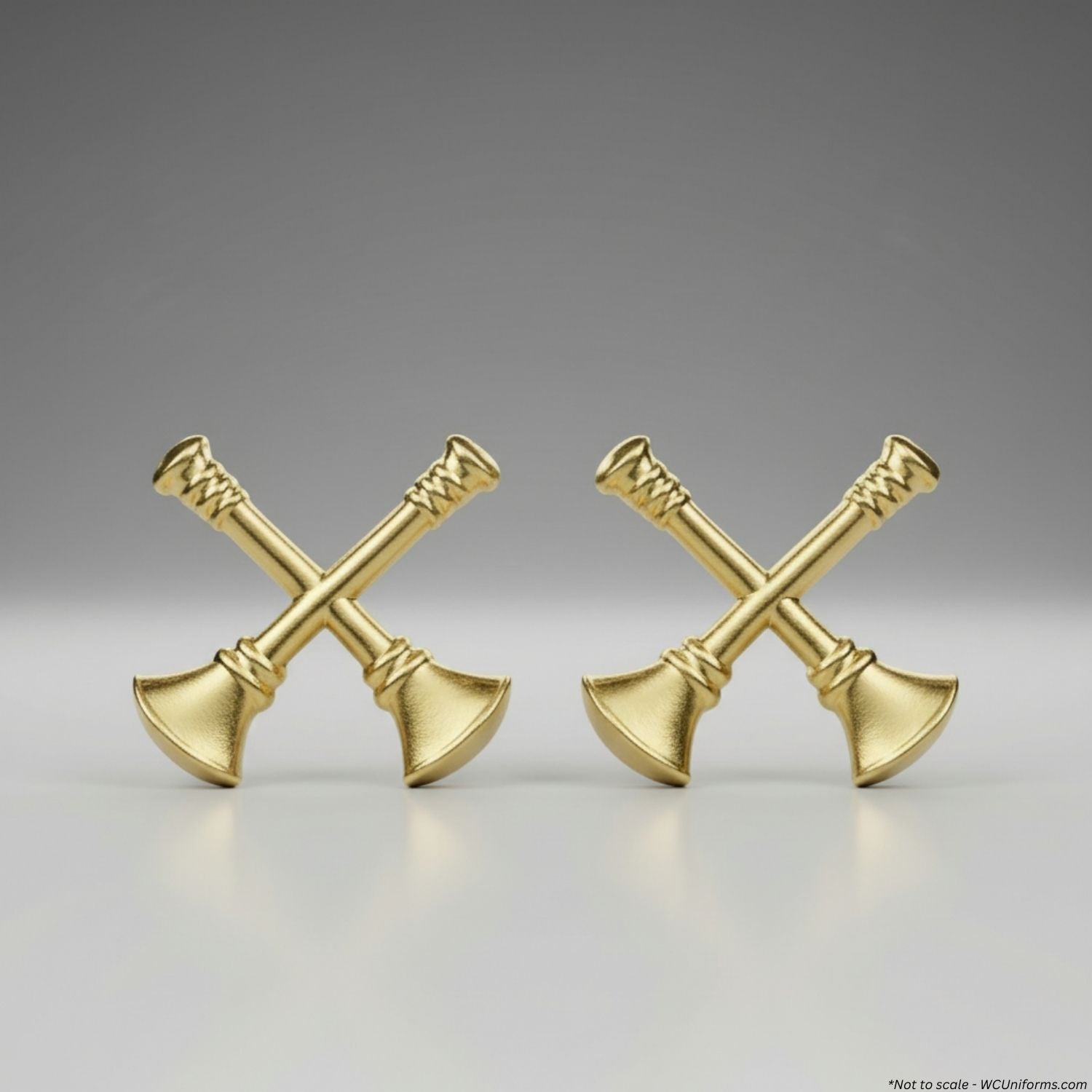 Gold and Silver Crossed Fire Captain Bugle Collar Pins - Pair - WCUniforms