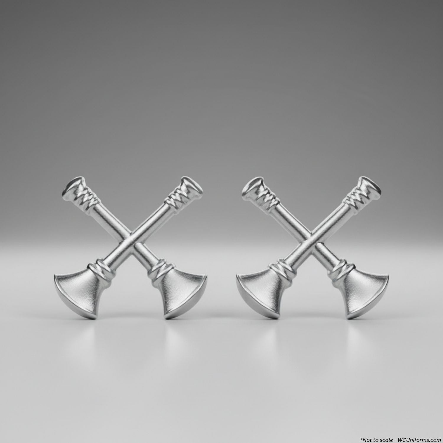 Gold and Silver Crossed Fire Captain Bugle Collar Pins - Pair - WCUniforms