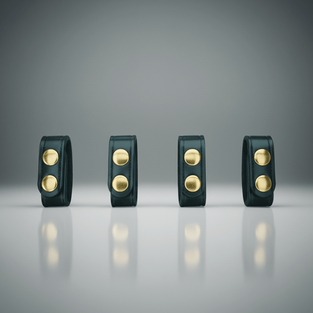 Gould & Goodrich Double Snap Belt Keepers H76 - Single or 4-Pack - Nickel, Brass, or Hidden Snap - WCUniforms
