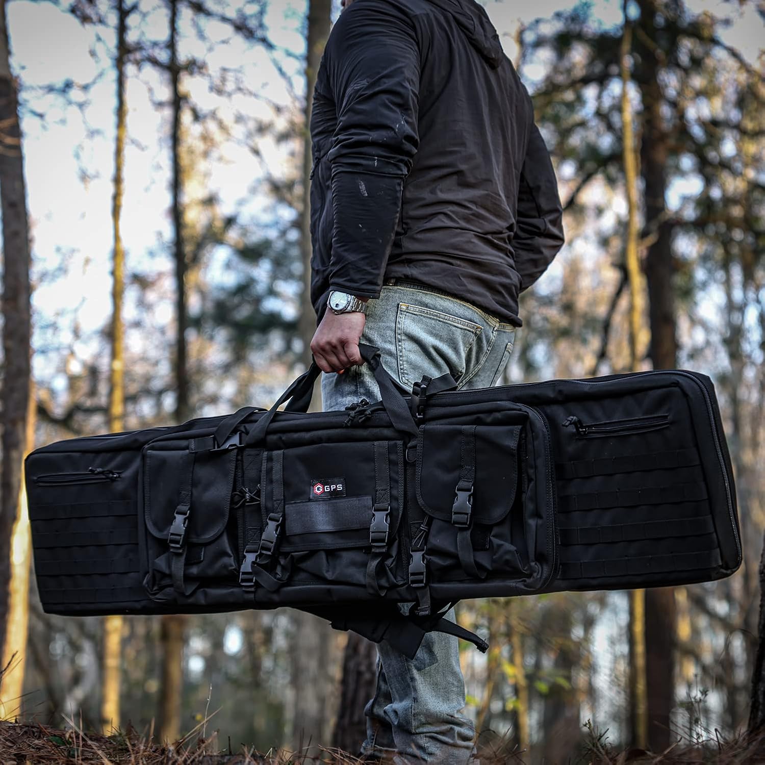 GPS Double Rifle Case - Secure Tactical Gun Bag for Rifles and Pistols (28–55 Inch) - WCUniforms