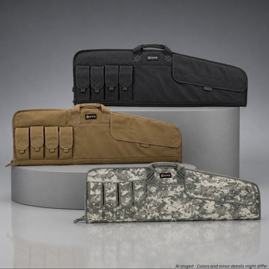 GPS Outdoors SRC42 42-inch padded single rifle case closed, foam padded soft-sided gun bag