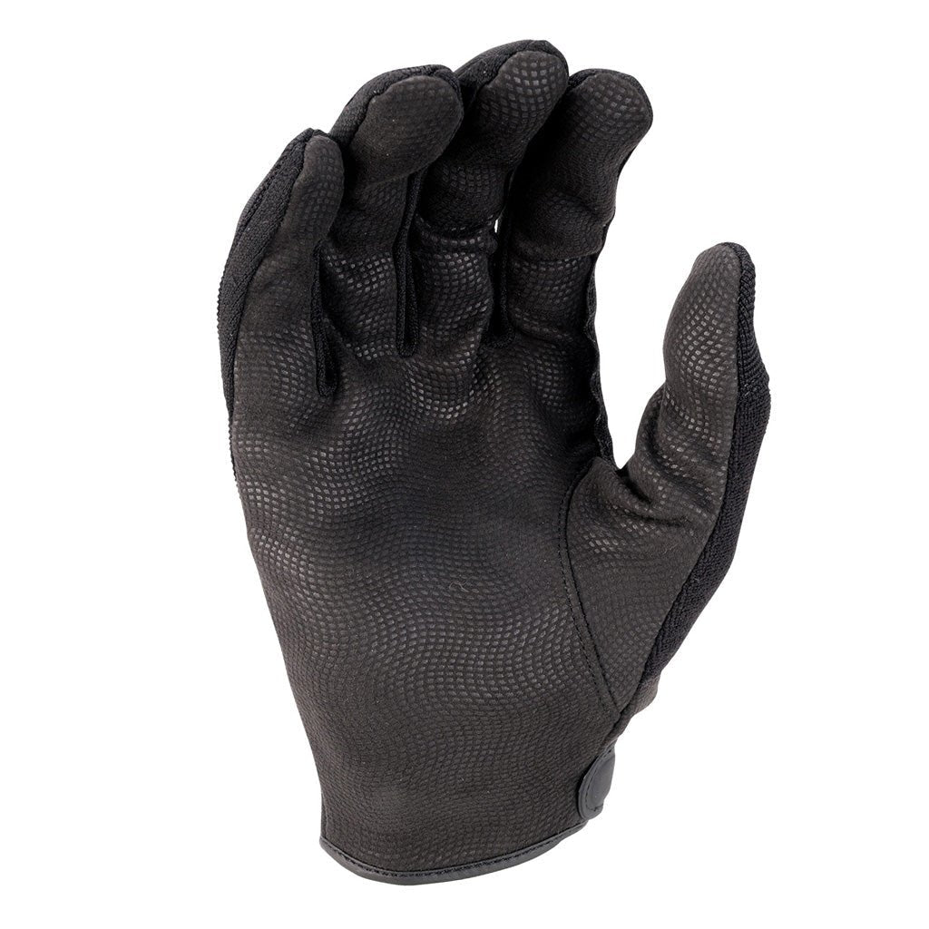 Embossed synthetic leather palm of the Hatch Street Guard glove with nonslip grip texture