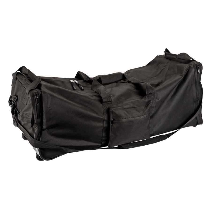Haven Gear 36" Riot Storage Bag in black with shoulder sling and multiple carry handles. Durable 600D material for tough use.
