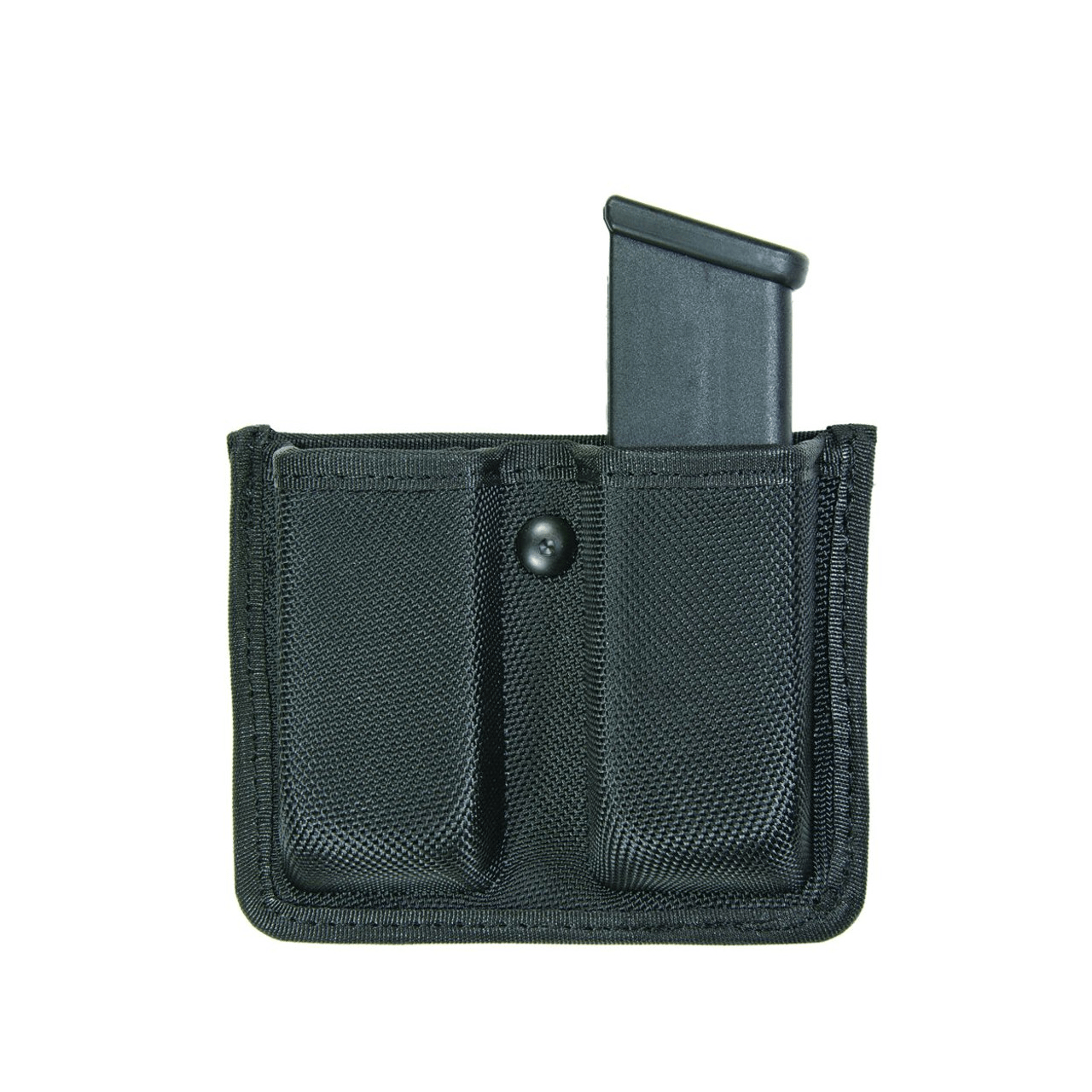 Hero's Pride ballistic open double magazine case with two pockets and one magazine inserted, designed for quick access.
