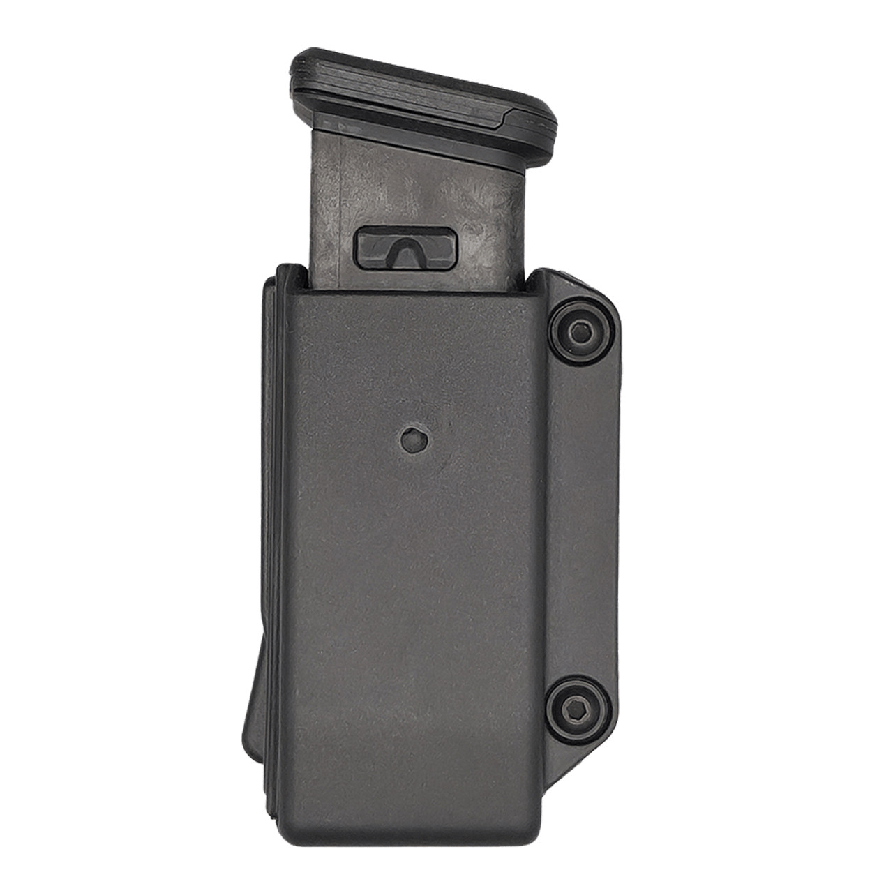 Hero's Pride Edge Single Pistol Magazine Case in black, designed for double-stack 9mm magazines with 360° CANT adjustment.