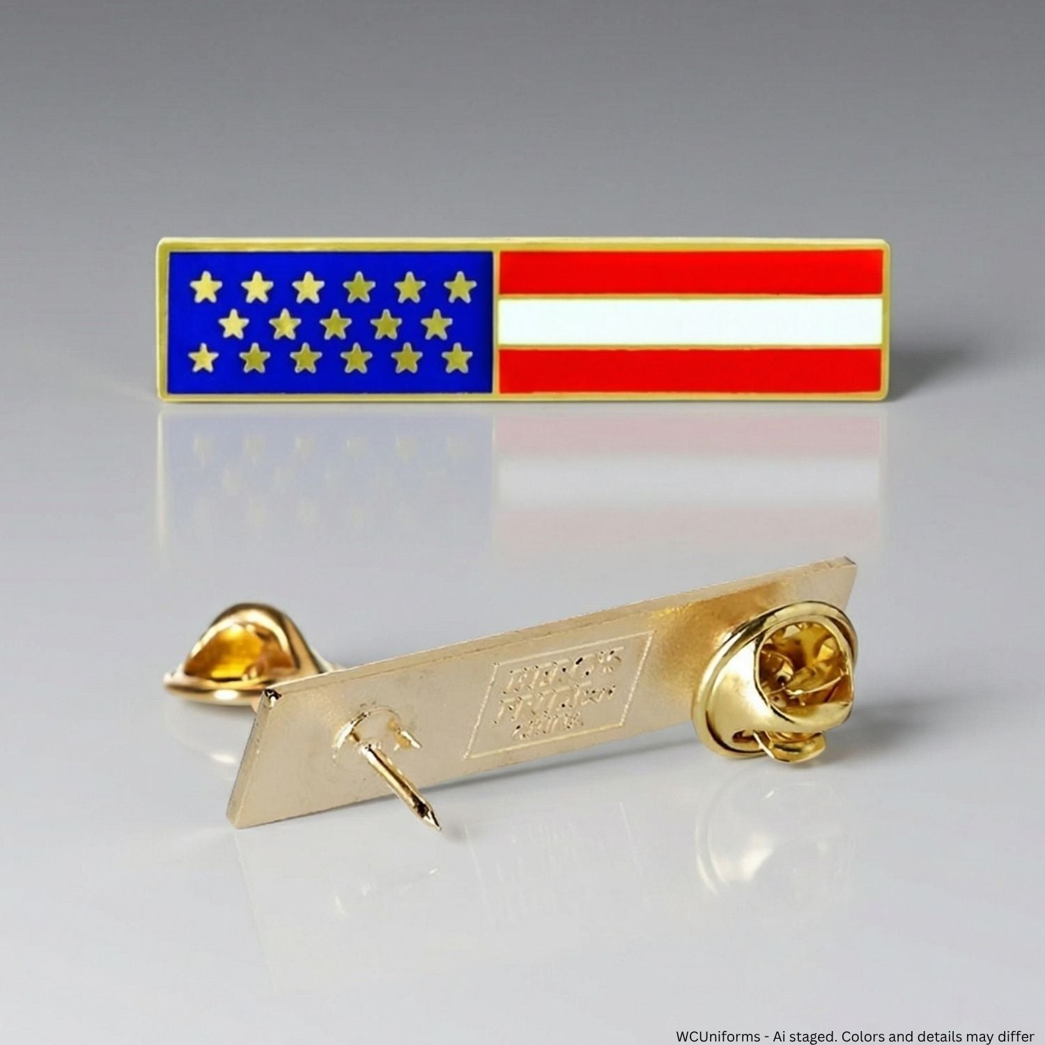 Hero's Pride Enameled American Flag Lapel Pin Clutch Backs 1 - 3/4x3/8" - WCUniforms