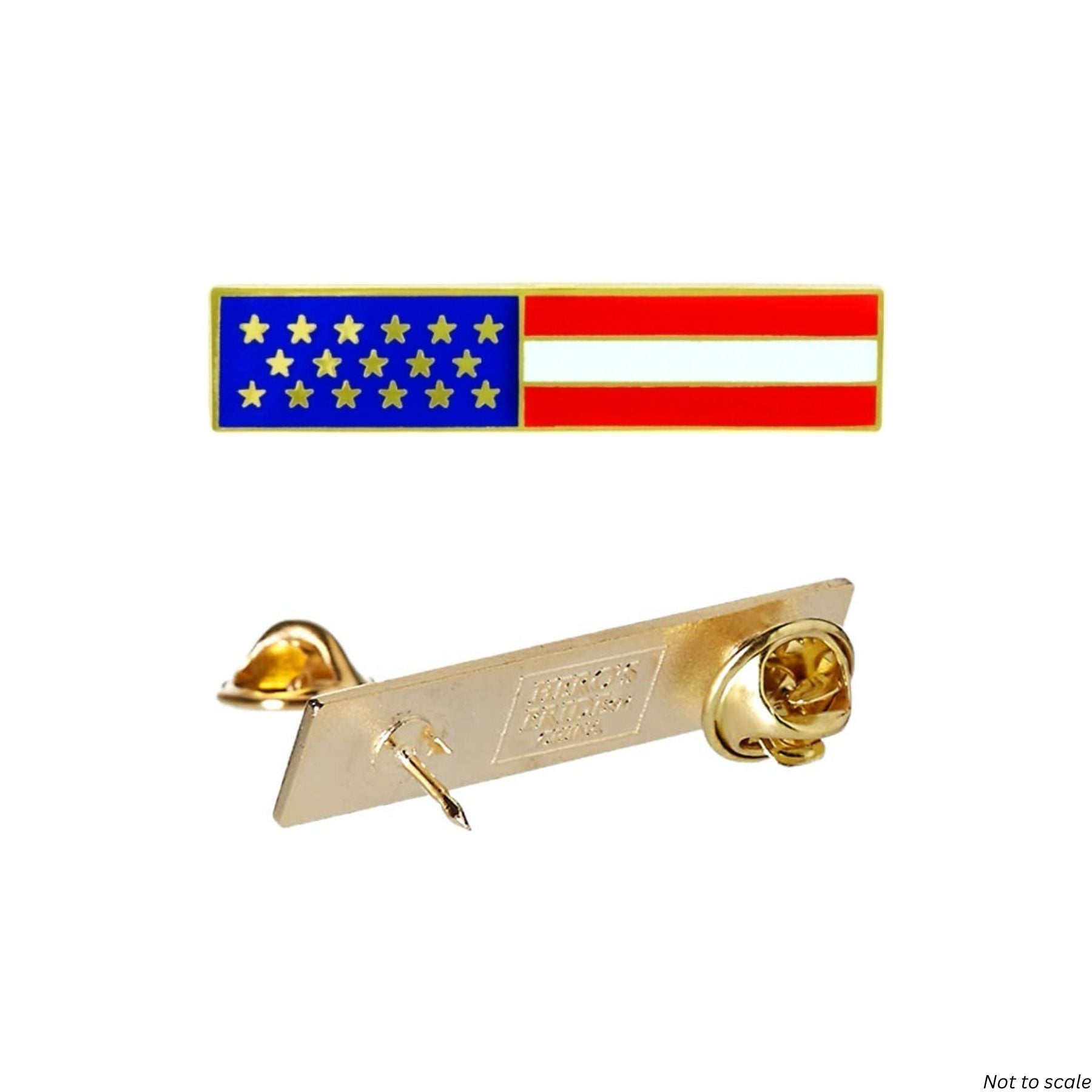 Hero's Pride Enameled U.S. Flag Lapel Pin: Patriotic Symbol of Honor and Pride 2 Clutch Backs, 1 - 3/4x3/8" - WCUniforms