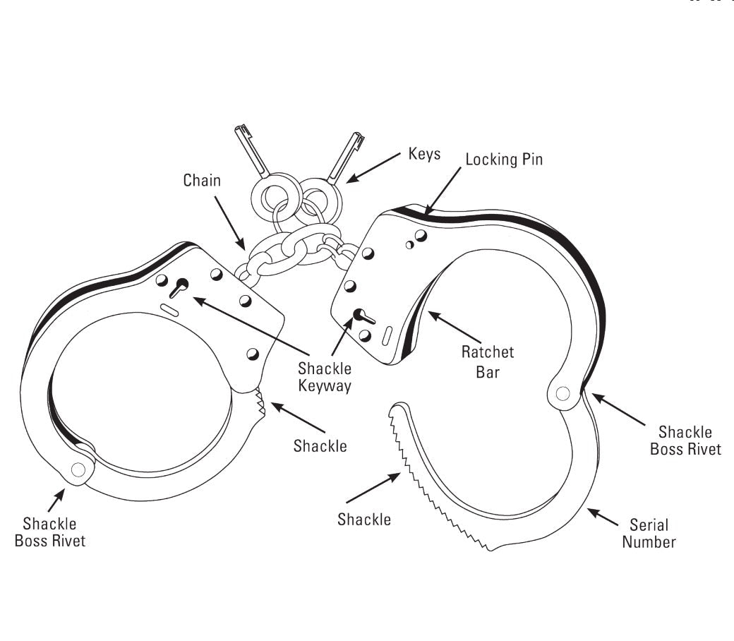 Hiatt 2010-HD Nickel Chain Handcuffs with Double Key Hole 1189171 - WCUniforms