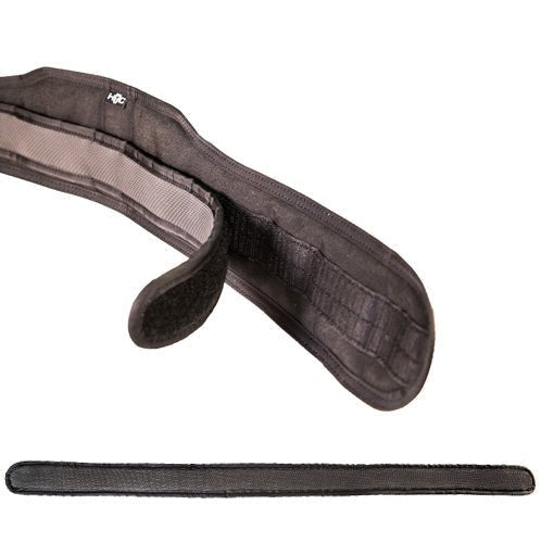 Black Micro Grip Belt Panel attaching to the hook and loop interior of an outer belt, with a flat panel below