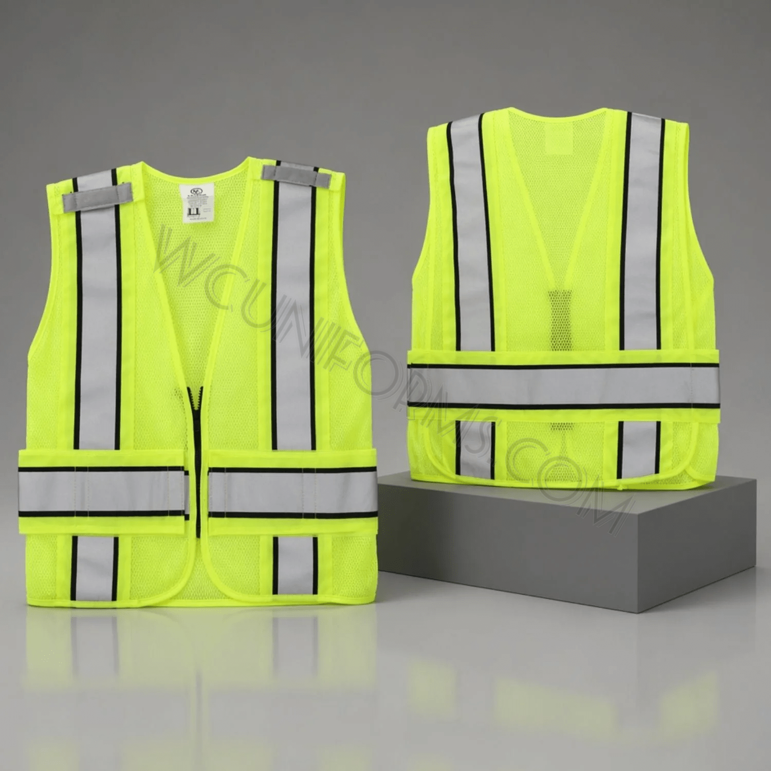 Watermarked - High-Visibility Reflective Duty Vests - Police, Traffic Control, Sheriff, Security, or Plain