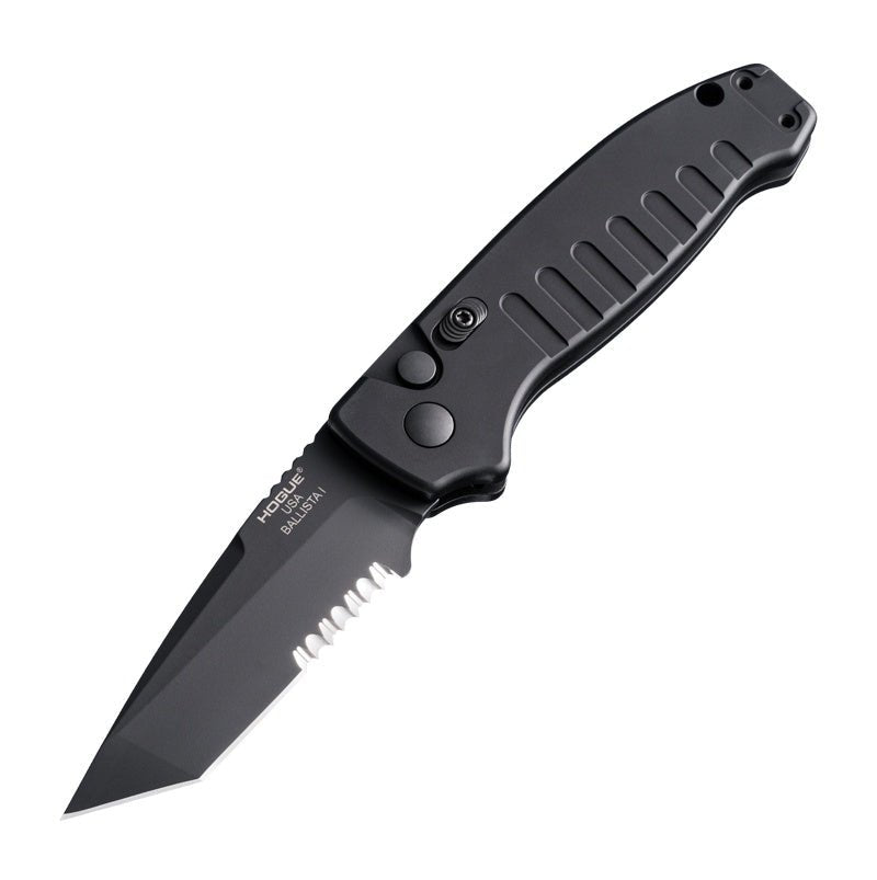 Hogue Deka 24379 show side with stone tumbled MagnaCut blade and reversible stainless deep carry pocket clip