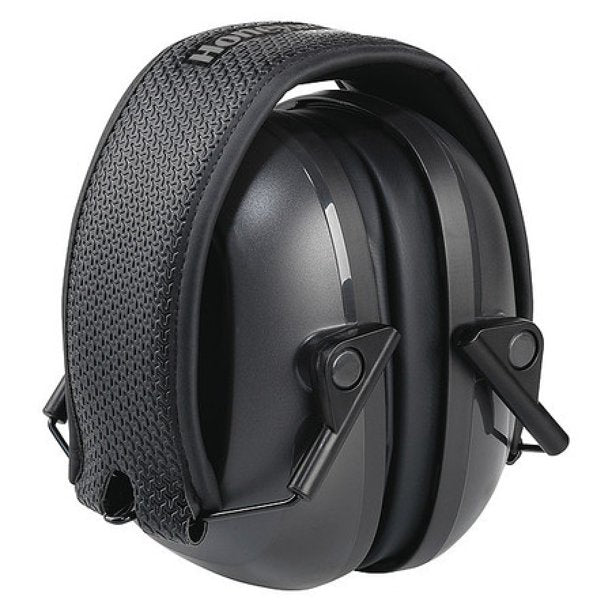Honeywell VeriShield 100 Series Passive Earmuffs with cushioned headband and memory foam ear cushions for comfort and hearing protection.