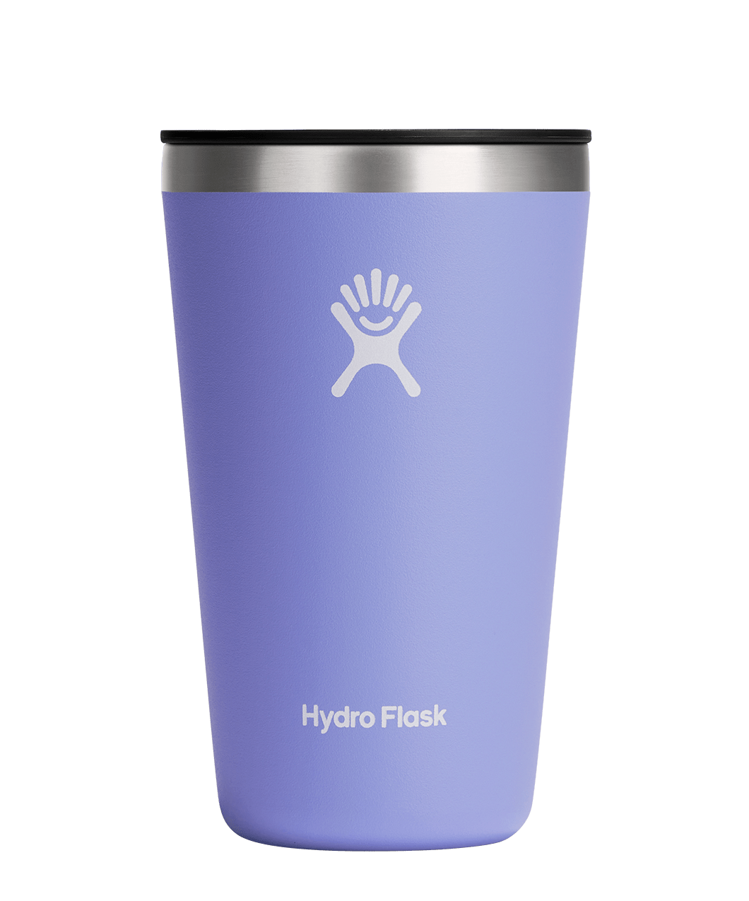 Hydro Flask All Around Insulated Tumbler in lavender, designed to keep drinks hot or cold with a snug press-in lid.
