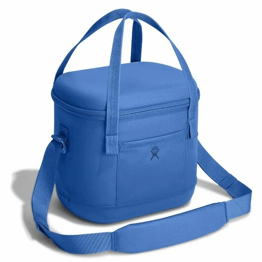 Hydro Flask Carry Out Soft Cooler in blue, compact, insulated, perfect for keeping drinks cold on the go.