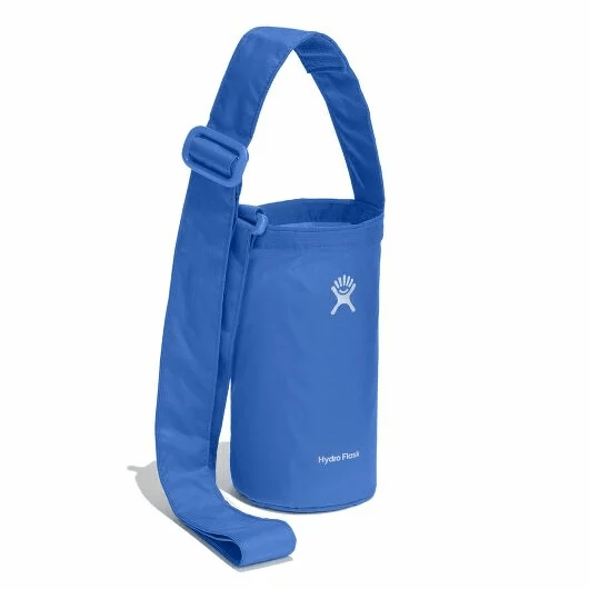 Hydro Flask Packable Bottle Sling in blue, designed for hands-free hydration on hikes or errands. Fits various Hydro Flask bottles.