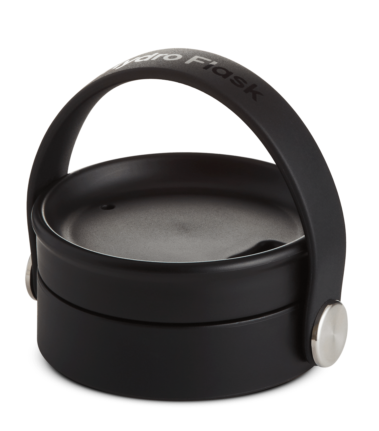 Hydro Flask Wide Mouth Flex Sip Lid in black, designed for leak-proof hot beverage enjoyment, fits wide mouth bottles.