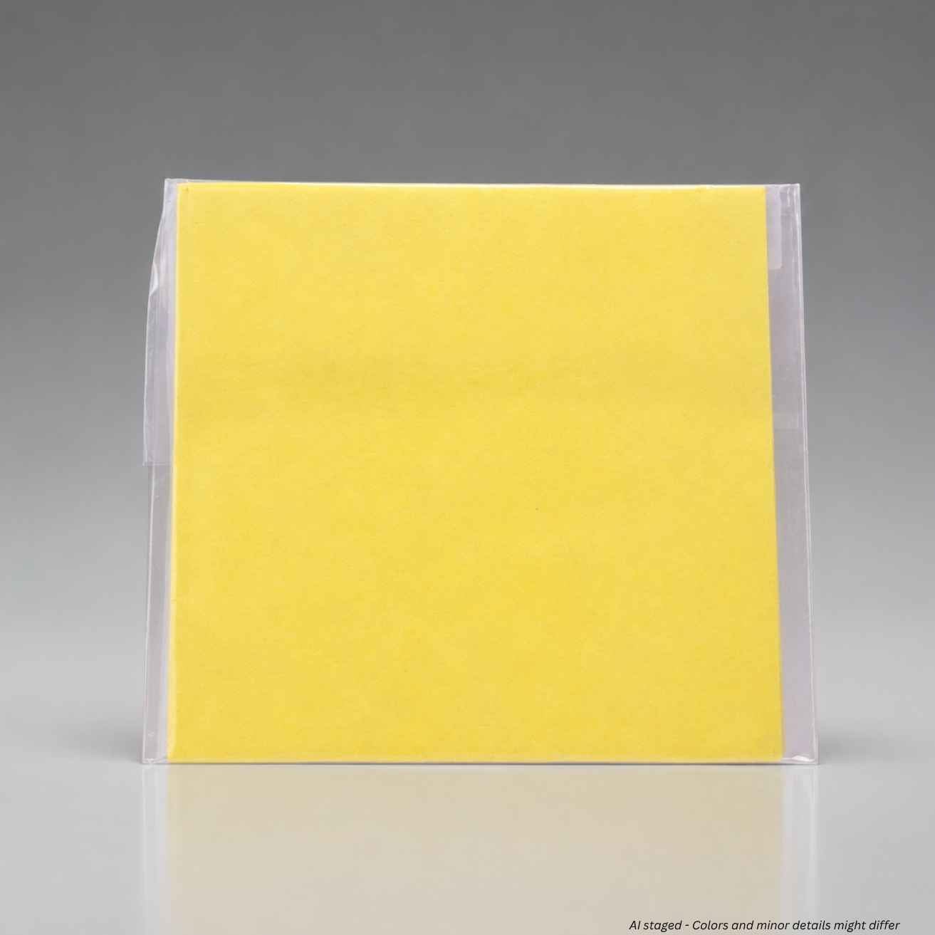 Identicator DS 110 inkless fingerprint developer sheet in clear plastic sleeve, front view