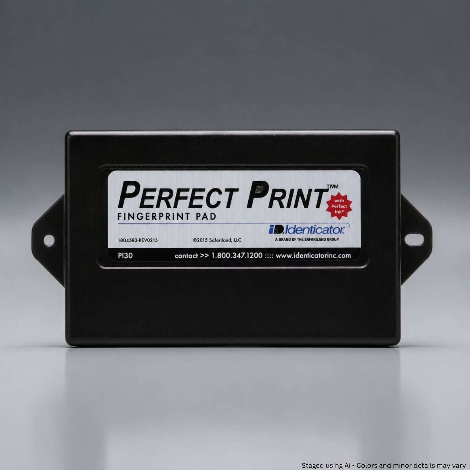 Identicator Perfect Print small round fingerprint ink pad model ID-PI10, 1.5-inch diameter, black ink, pack of 6, for law enforcement fingerprinting