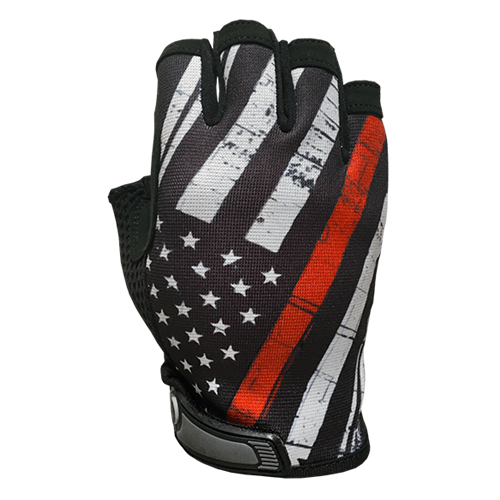 Industrious Handwear Red Line Flag - Unlined - Half Finger Gloves - WCUniforms