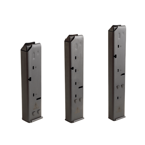 IWI UZI Pro pistol magazines in various capacities, designed for 9mm Parabellum compatibility and made in Israel.