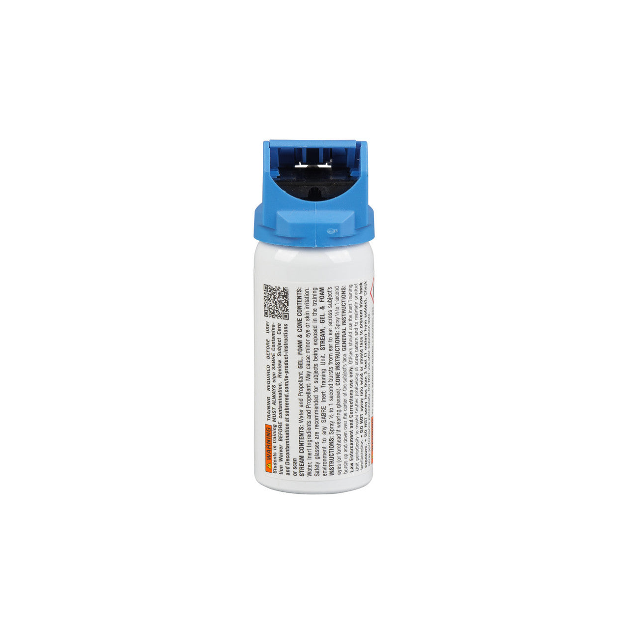 White bottle with blue cap on a white background
