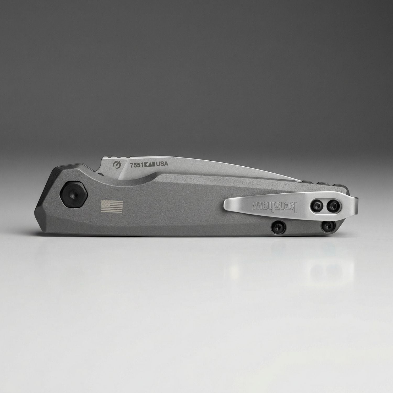 Closed Kershaw Launch 18 Automatic Knife | 7551 on a gray background