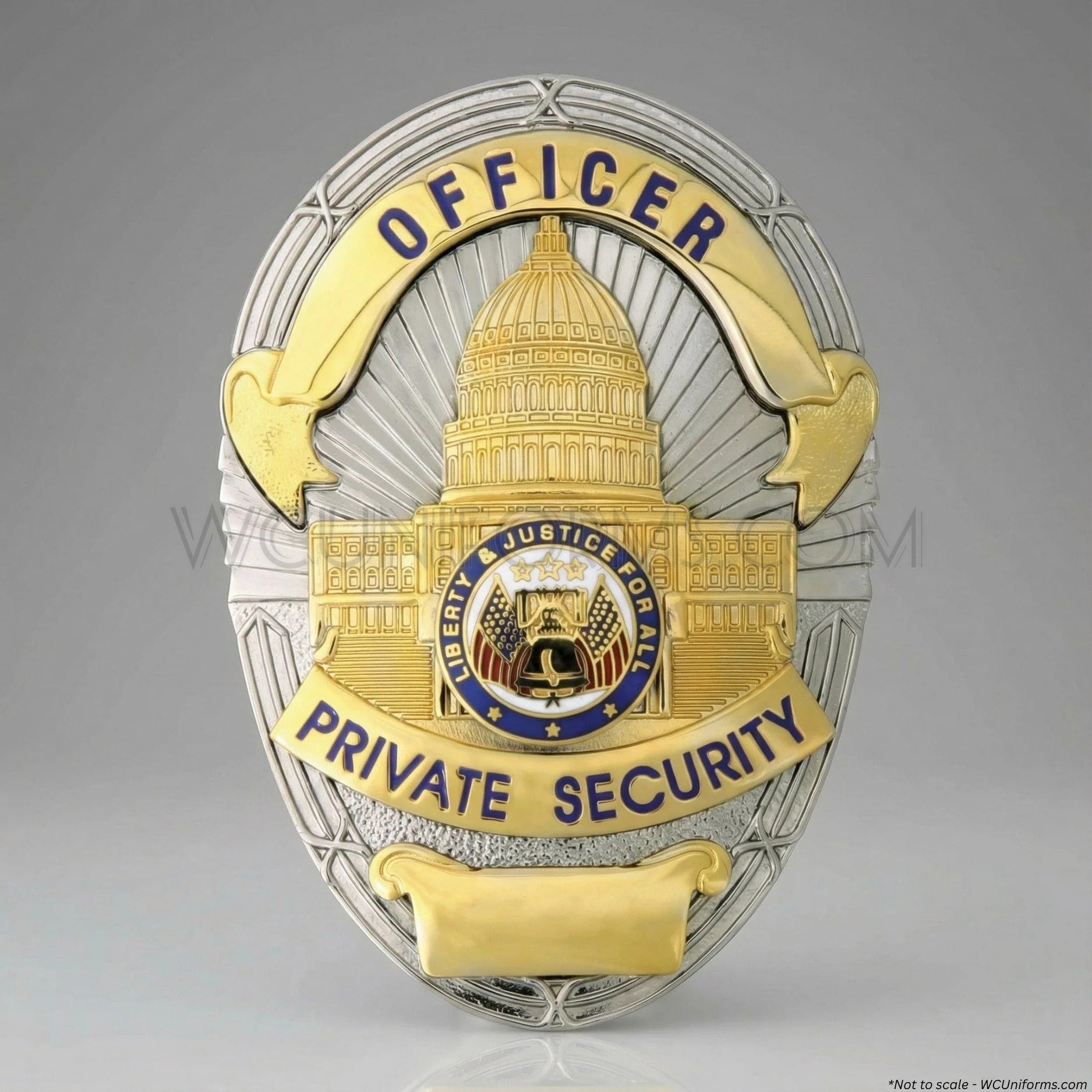 Watermarked - LAPD Style Oval Private Security Officer Badge BA02